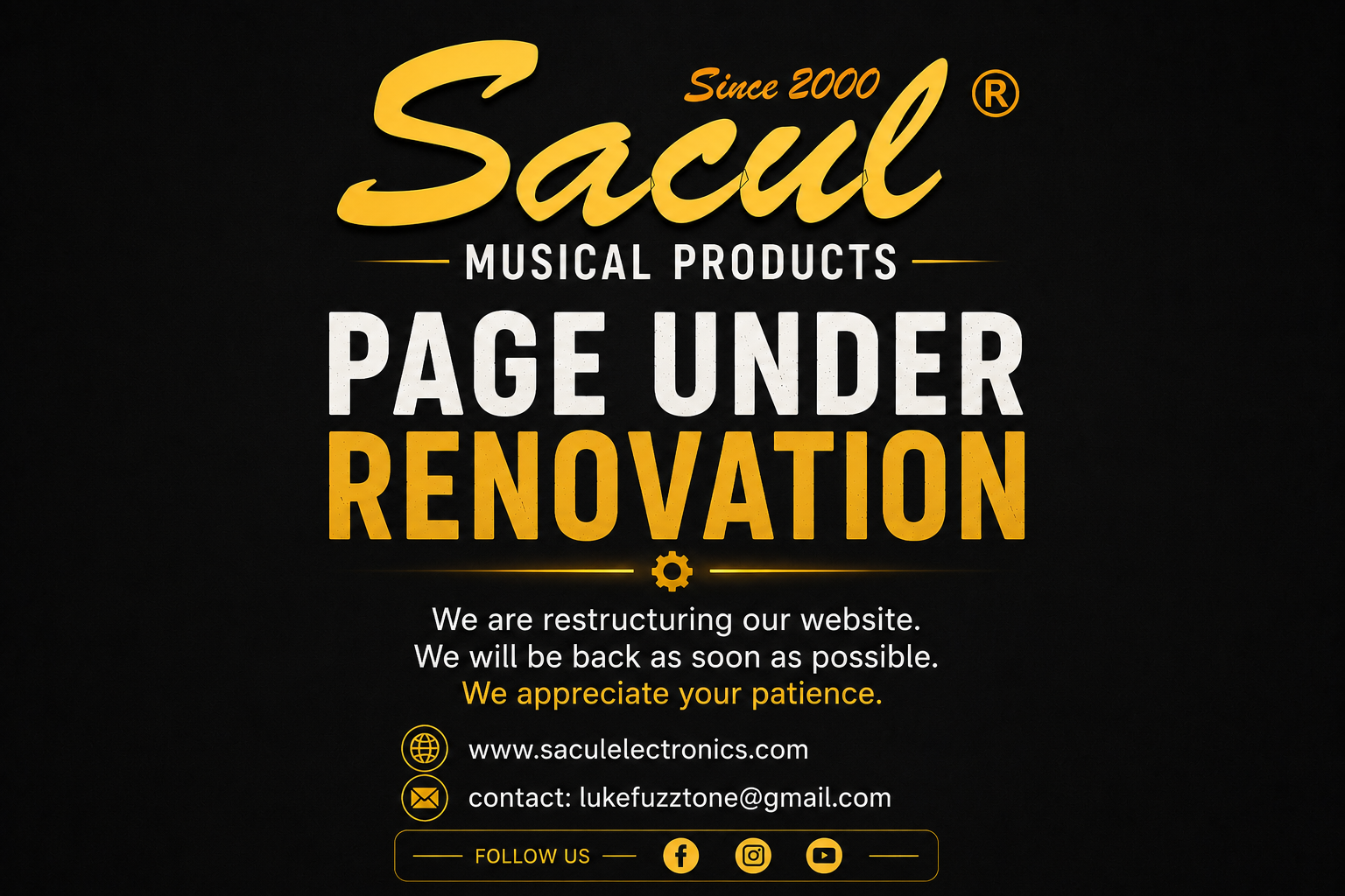 Página en renovación Sacul Electronics