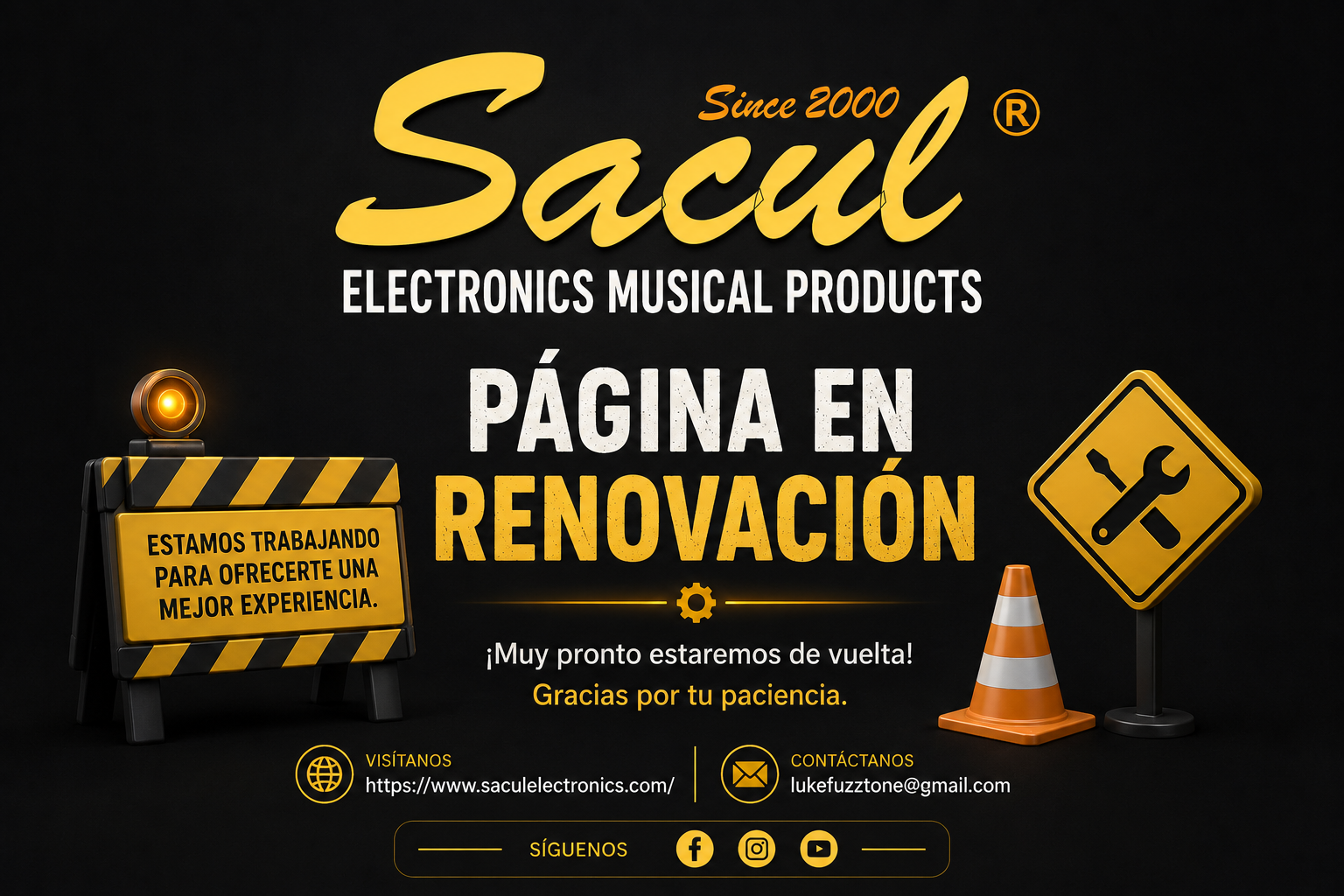 Página en renovación Sacul Electronics